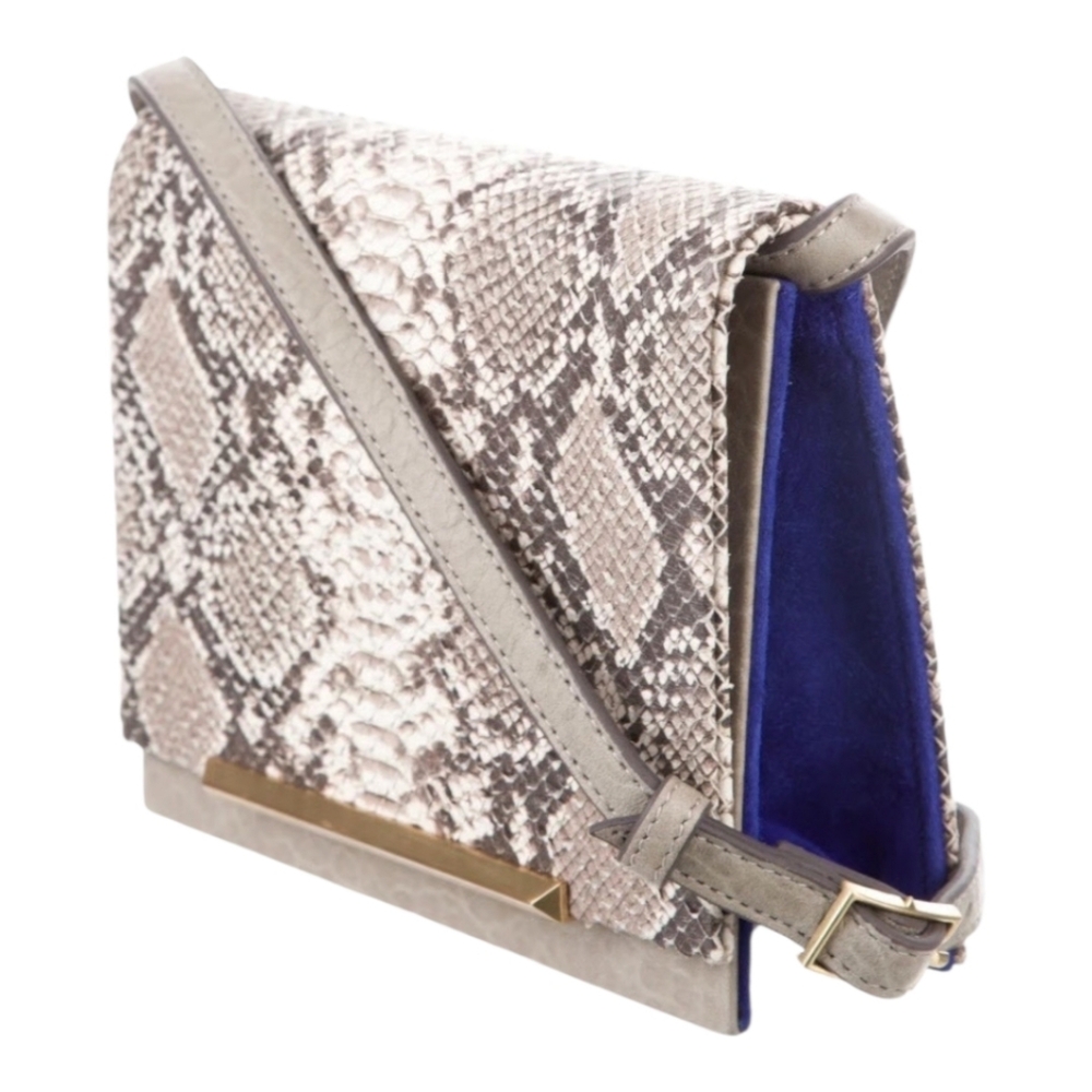 Brian Atwood | Sadie Mixed Media Snakeskin Leather Embossed Crossbody Bag